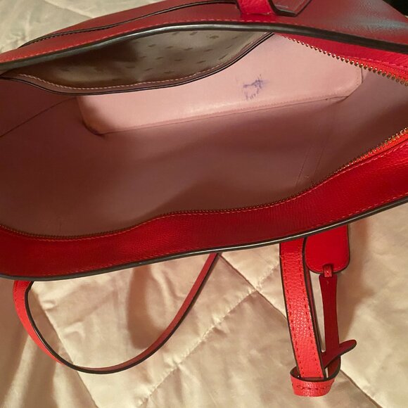 Kate Spade hot pink large tote bag with zipper and outer pocket - Picture 5 of 11
